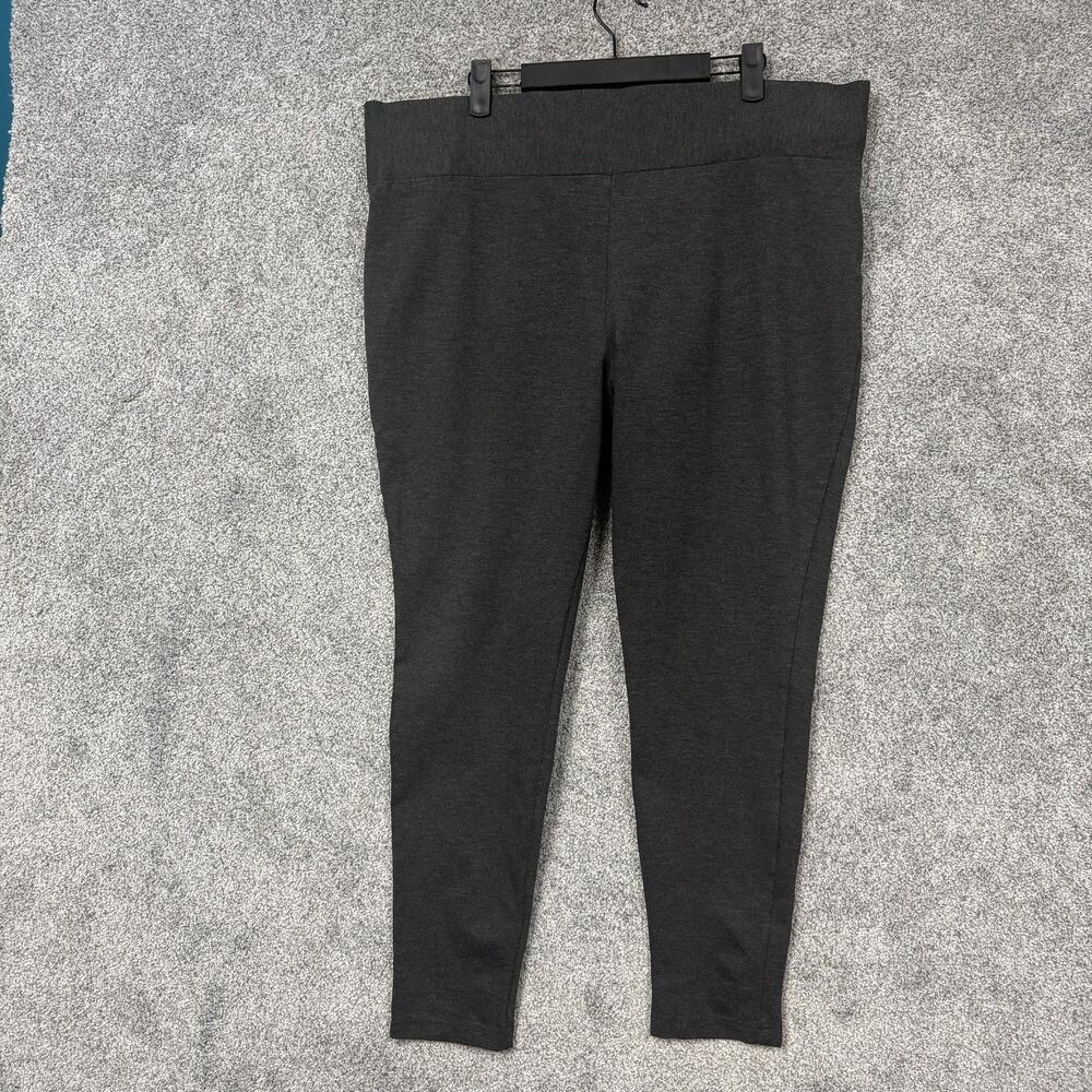 Tahari Leggings XXL 40x27 Gray High Rise Knit Stretch Ankle Pull On Comfort